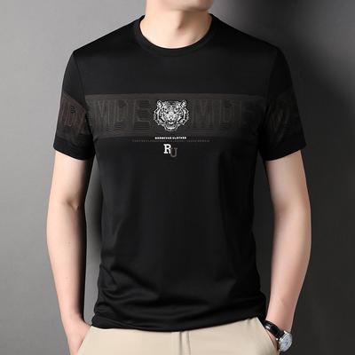 T-shirt à manches courtes imprimé tête de tigre pour homme, nouveauté d'été, mode masculine, mince et tendance