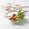 Nordic Glod Charger Glass Dinner Dish Plate Salad Soup Fruit Bowl Dessert Bead Wedding Plate Decorative Tableware