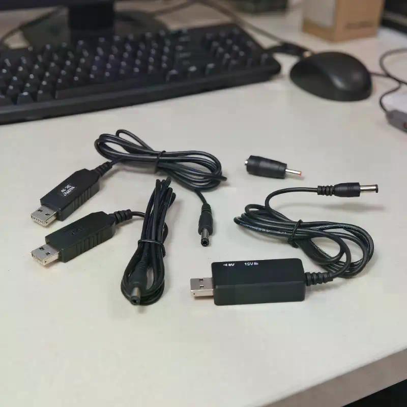 1 Set DC 5V To 12V USB Cable Boost Converter Step-up Cord For Wifi Router Modem Fan 5.5*2.1mm WiFi To Powerbank Cable Connector