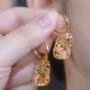 New Square Brown Crystal Zircon Double Layer Drop Earrings For Women Fashionable Daily Accessory Party Jewelry Birthday Gifts