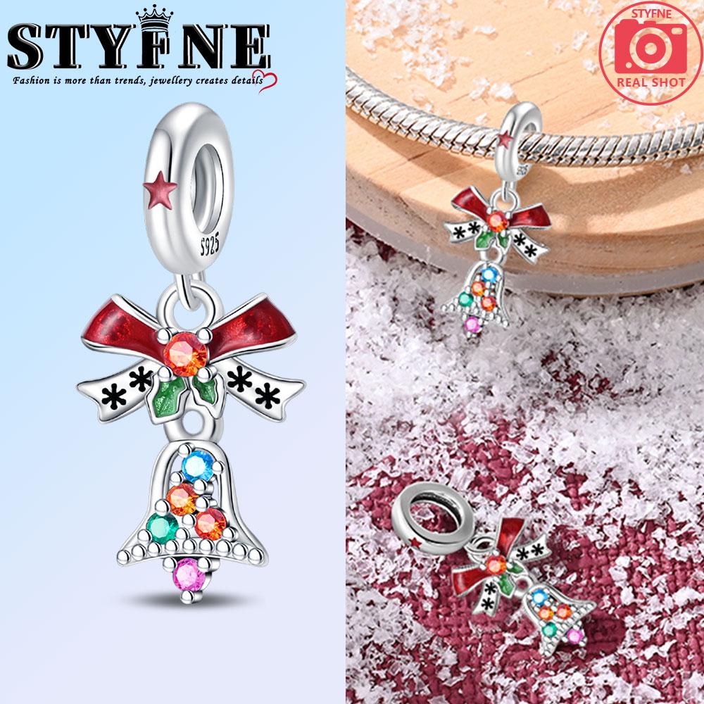 Copper Snowflake Christmas Tree Bell Garland Charms Beads Brand Bracelet Exquisite Diy Jewelry Making Women'S Gift