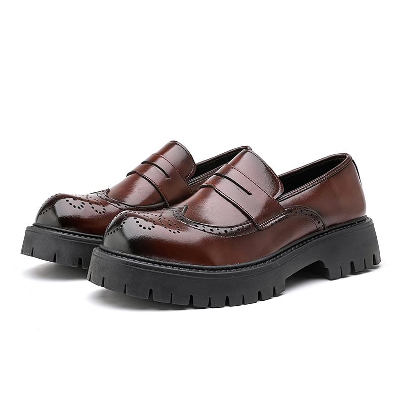 Fashion Casual men's loafers Retro elegant British style Leisure Outdoor Daily dress party and office shoes Black Brown Plus Size