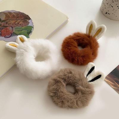Plush Bunny Ears Hair Band - Soft Autumn/Winter Hair Tie for Forest Girl Styles