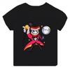 Hochwertige lässige Baumwoll-T-Shirts für Jungen und Mädchen, süße kurzärmelige neue digitale Zirkus-Print-T-Shirts für Mädchen, Kinderoberteile