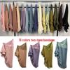 Muslim Women's Double Layer Chiffon Hijab - Pleated Edge Color Block Pullover