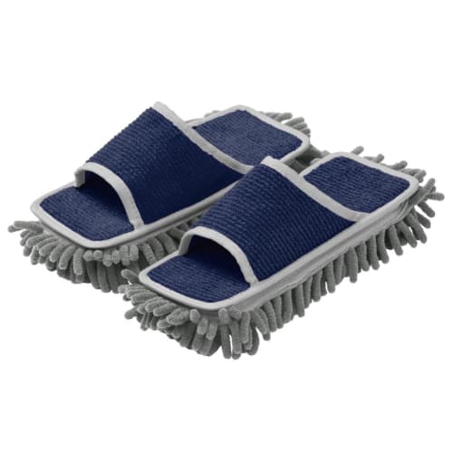 Alphax Washable Cleaning Slippers with Mop, Perfect for Floor Cleaning, Indoor Use, and Corner-Fitting Mop Slippers, Navy, AP-713715