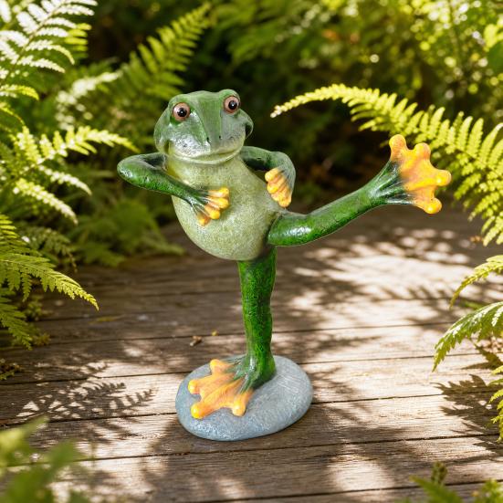 Yousheng Kung Fu Frogs Resin Sculpture, Outdoor Garden & Desktop Decor with Realistic Details, Weatherproof Handcrafted Ornament for Patio, Pond, Home