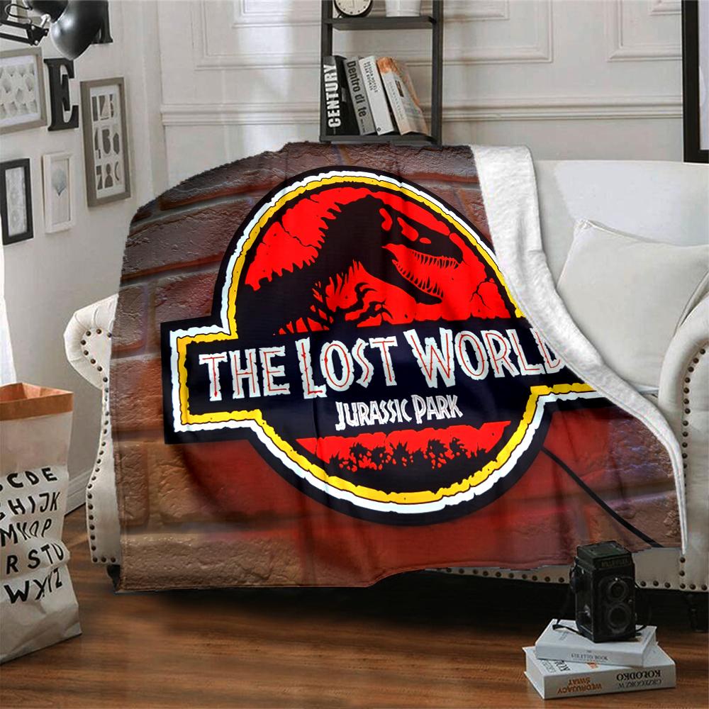 Jurassic Park Neon Sign Blanket Soft Throw Blanket For Home Bedroom Bed Sofa Travel Office Solid Christmas Blanket