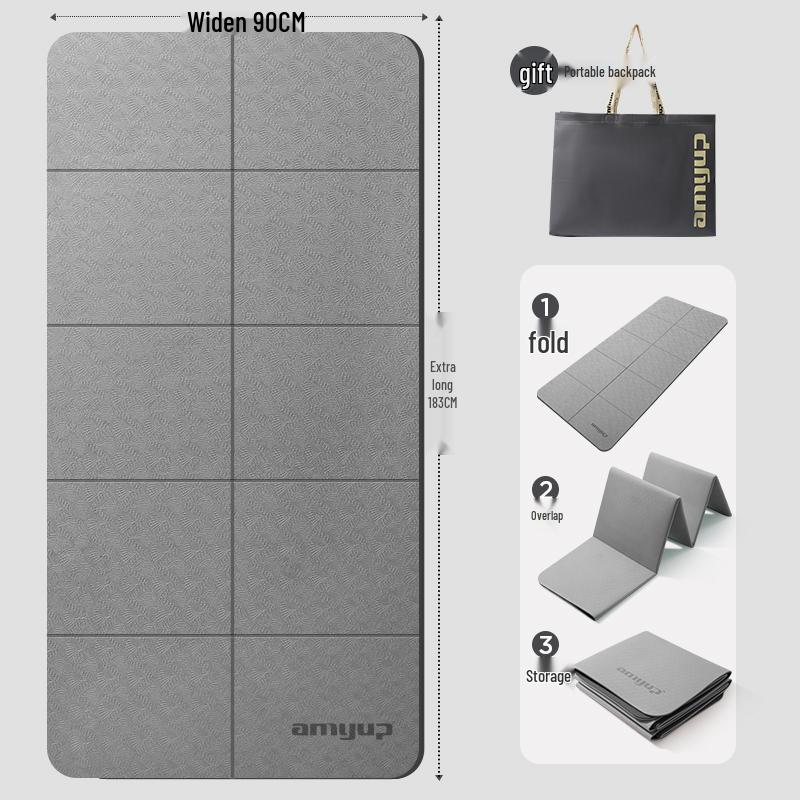 Skládací protiskluzová podložka na jógu a fitness – Silná, tlumící nárazy, přenosná podložka pro domácí použití nebo na kolej.