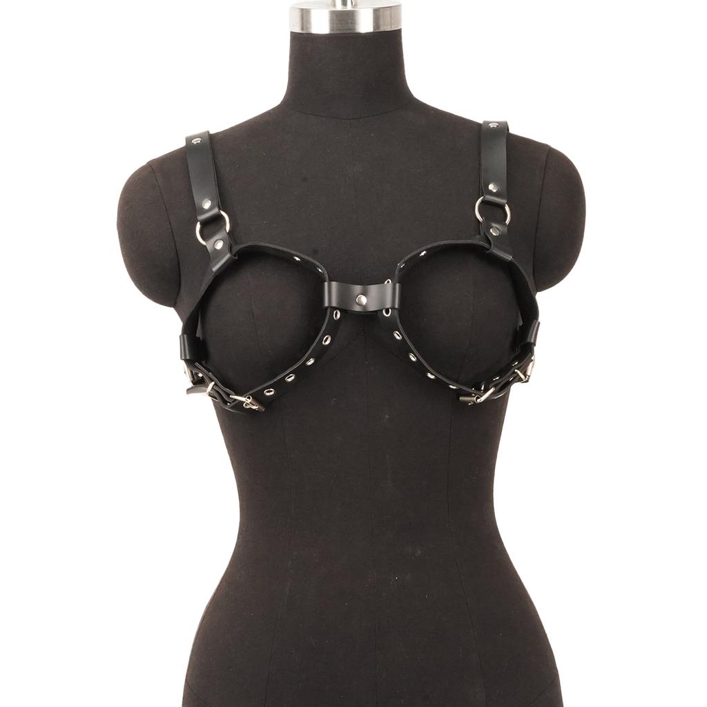 Sexspiel Offener BH-Gurt Frau Brust Fetisch Spiele Dessous SM Sklaven-BH Hebe-Sextoy-Kits PU-Leder Bondage-Ausrüstung 18+ Sex