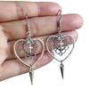 Harajuku Dark Style Retro Heart Cross Tassel Earrings for Women