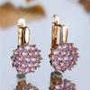 Luxuriöse Roségoldfarbene Hängeohrringe mit glänzendem blauen Zirkonia und Blume für Damen,… Mehr