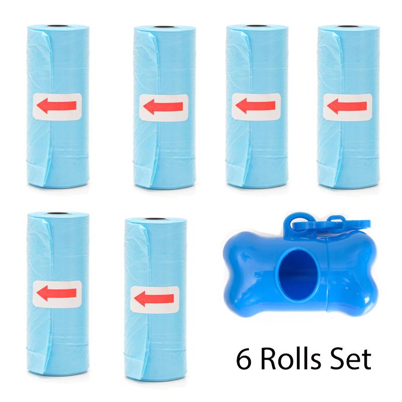 Pet Poop Bags Disposable Dog Waste Bags Bulk Poop Bags with Leash Clip and Bone Bag Dispenser 5 Rolls of 75 Pcs Bags