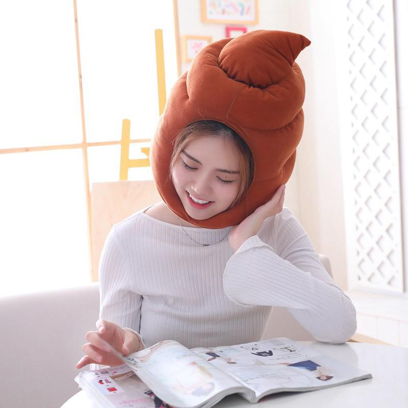 Funny Poop Shaped Headgear Short Plush Costume Hats Photo Props