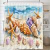 Dolphin Shower Curtain Blue Underwater World Marine Life Polyester Fabric Kids Ocean Theme Bathroom Curtain Decor with Hooks