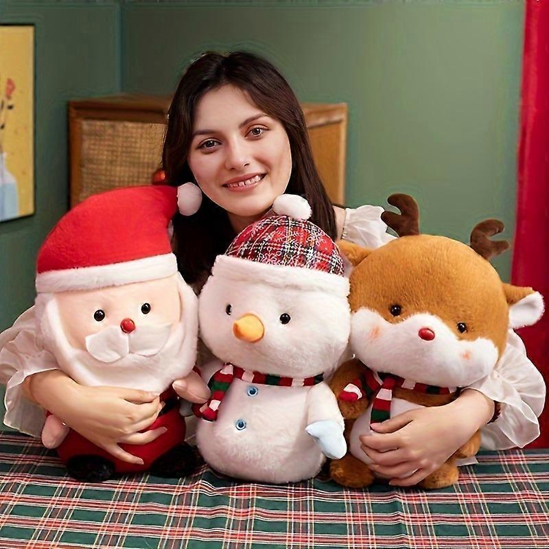 Santa Claus Snowman Cute Elk Doll Plush Toy Reindeer Doll Christmas Eve Girl Gift Doll