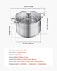 Stainless Steel Stock Pot, 11.4 L Stainless Steel Stockpot with Glass Lid, PFOA-Free, PFAS-Free, Compatible with Gas Stoves, Induction Cooktops,