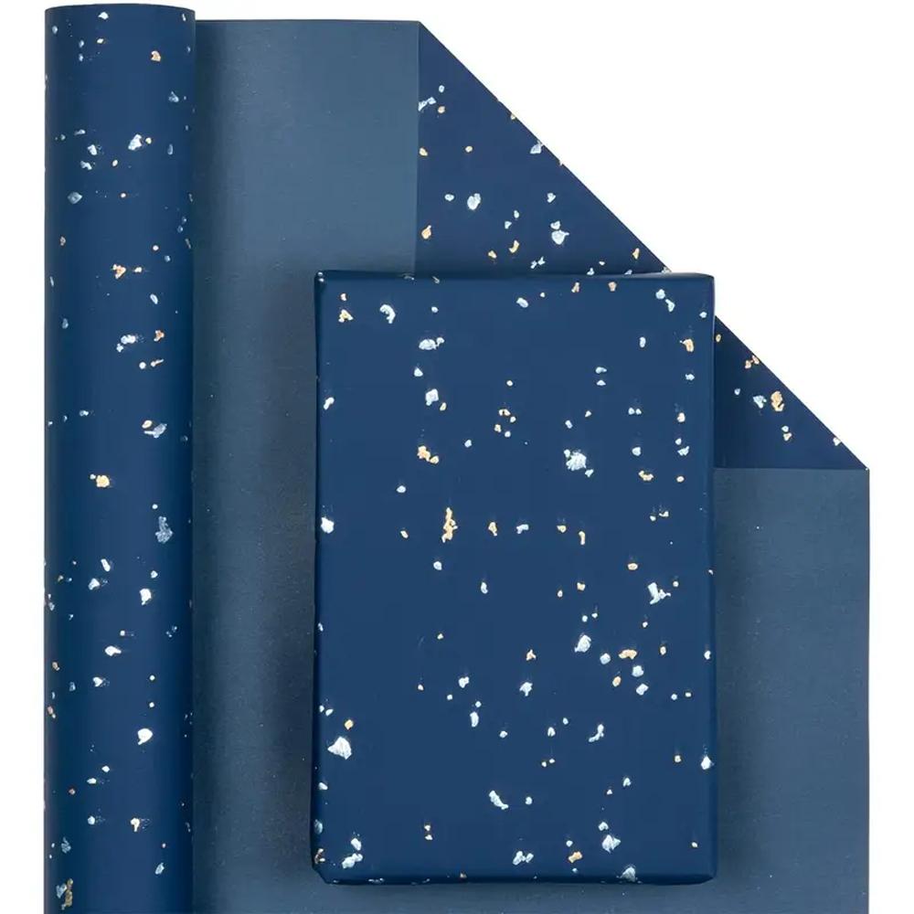 1 Rolle Sternennacht Geschenkpapier Elegantes Blaues Goldfolienpapier Für Geburtstage Feste Hochzeitsfeier Geschenke Einwickler