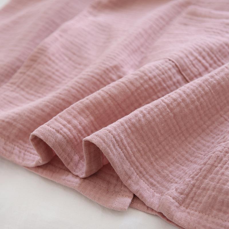 Pigiama Kimono giapponese nuovo stile estivo Completo da coppia Pantaloncini a maniche corte in crêpe di cotone sottile Due pezzi da donna