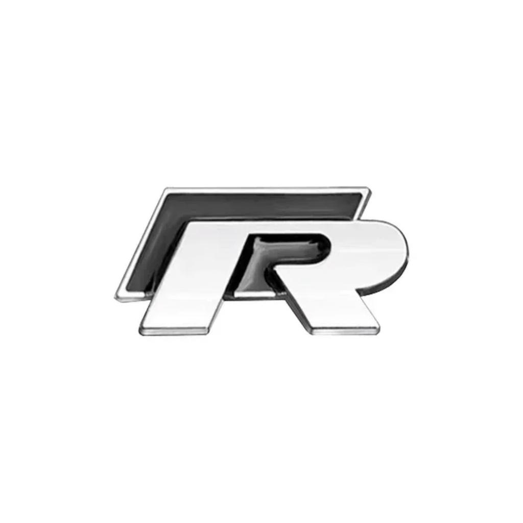 Autocollant Emblème Logo R RLine en Métal 3D Autocollant Emblème Coffre Arrière de Voiture Accessoires de Style Extérieur de Voiture de Haute Qualité
