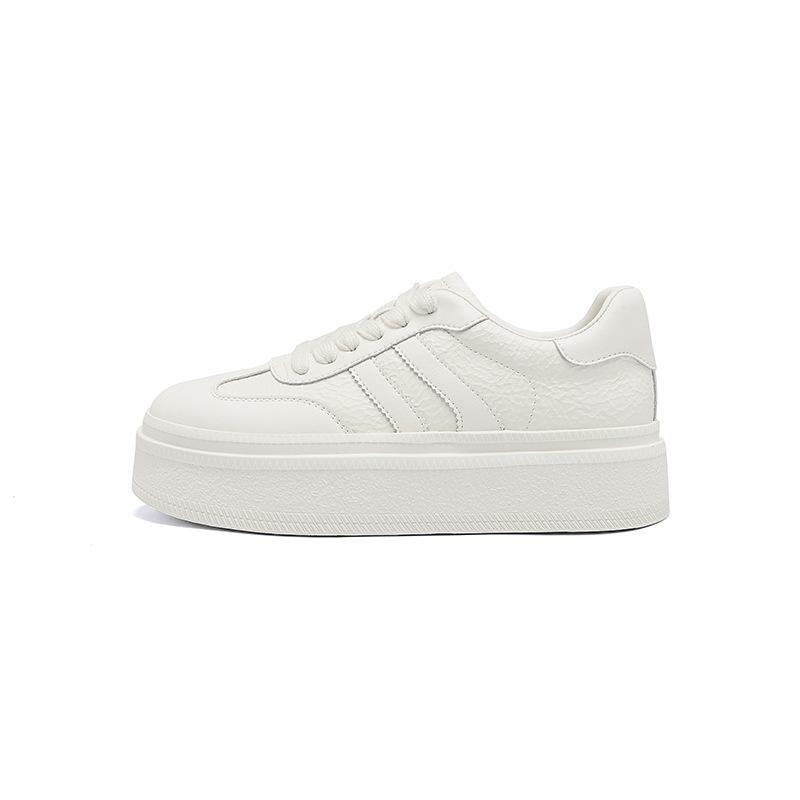 Augustine Small White Shoes Women's 2025 New Spring College Style Thick-soled White Casual Sports Board Shoes Ins