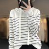 DAFIFY Maglioni da donna alla moda casual autunno inverno con stampa a righe e maniche lunghe con cappuccio