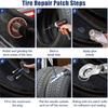 24+3PCS Tire Patch Kit, 24PCS Tire Repair Patch Plug Tool (36/46 / 60 Mm)/ Patch Roller Tool/Repair Buffing Wheel/Hex Shank Drill Bit