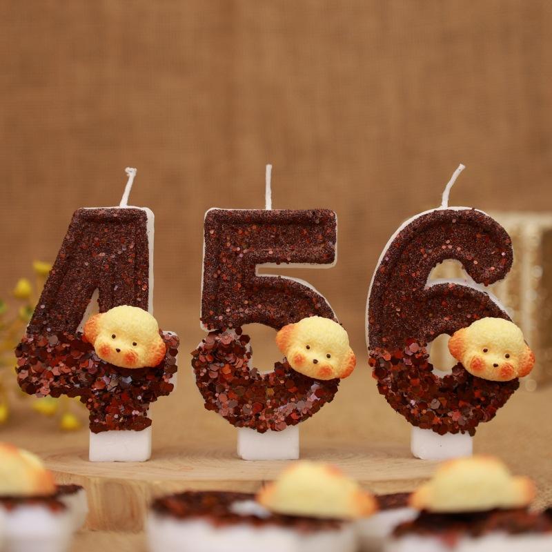 Creative Dog Head Digital Birthday Candle Cake Party Decoration First Birthday Celebration Candle