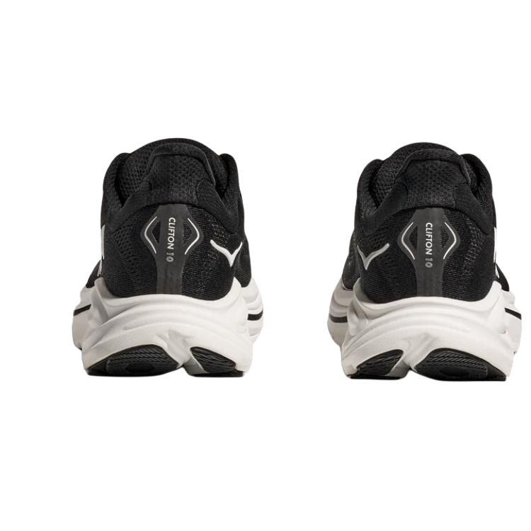 HOKA  Clifton 10 Wide Black White Women Sneakers 1162050-BWHT
