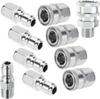 Stainless Steel Quick Connect Kit: NPT3/8 High-Pressure Washer Adapter with Male/Female Threads