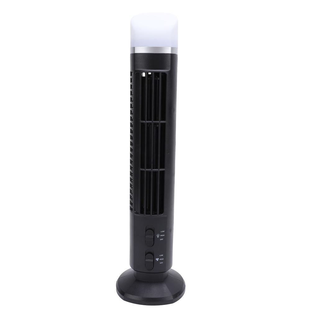 Bladeless Turmventilator Tragbar Einstellbare Geschwindigkeit Leise Kompakt Platzsparend USB Schreibtisch Bladeless Ventilator mit Licht für Zuhause