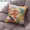 Floral Puppy Print Throw Pillow Covers Pattern Cushion Cover Suitable For Sofa Bedroom Car Pillow Cover