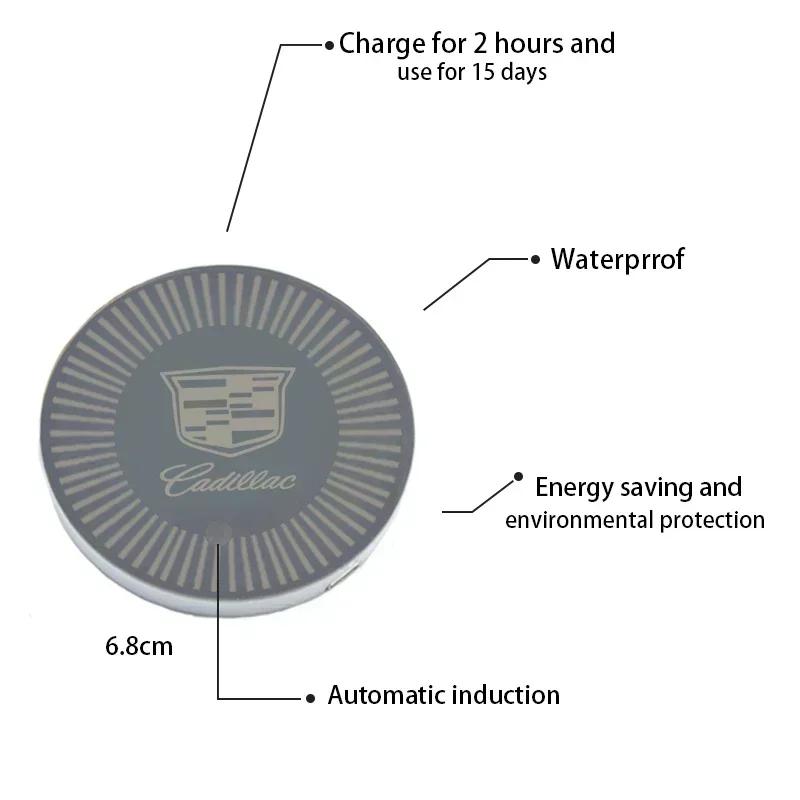 USB Charging Car Water Cup Mats Coaster Smart Induction Light for Cadillac Escalade ATS CTS CT4 CT5 CT6 EXT STS SLS SLR SRX XLR