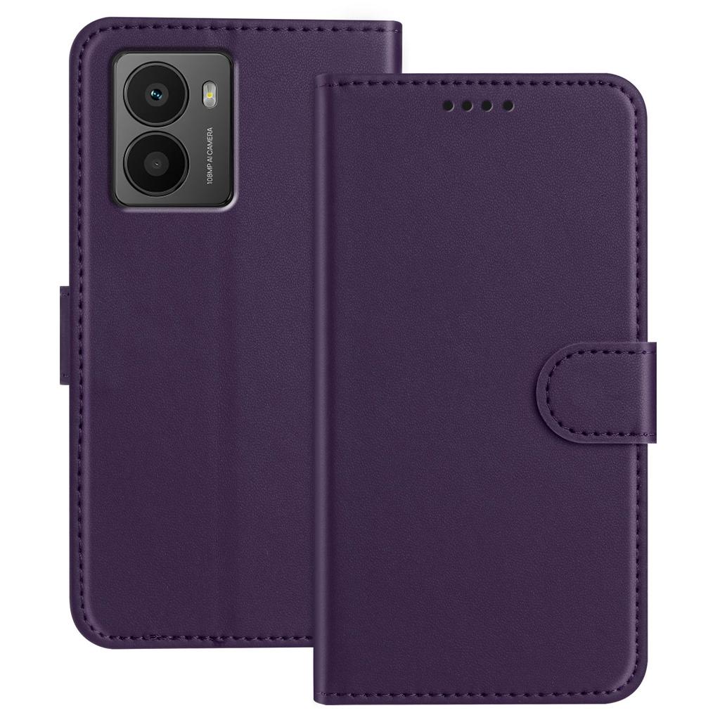 Für HMD Fusion 5G Lederhülle Brieftasche Ständer Einfarbig Anti-Sturz Handyhülle