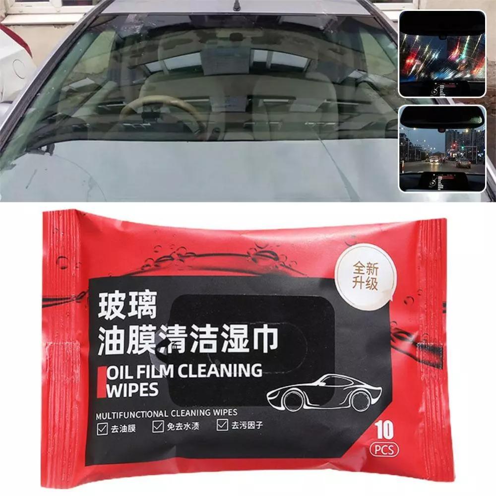 5 Bags Portable Car Glass Oil Film Removal Wipes Dusting Wipes Anti-fog Car Windshield Glass Cleaner Wet Towel Anti-rain
