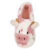 Cartoon Cow Furry Slippers with Thickened Heel, Warm Non-Slip Indoor Winter Clogs
