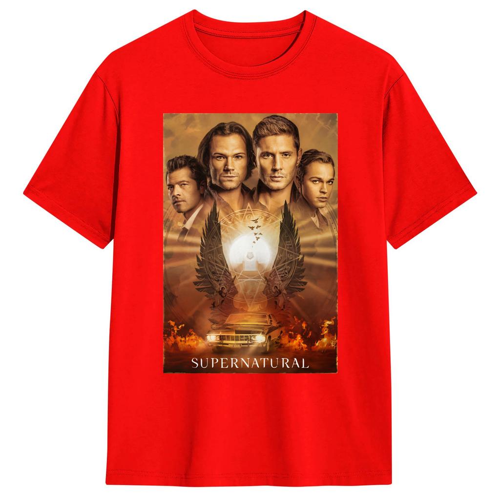 Mens TShirts Impala Supernatural Season Funny 100 Cotton Tee Shirt Short Sleeve T Shirts Round Neck Clothing Plus Size