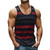 Canottiere Grafiche a Strisce Retro da Uomo Moda Casual Estive Senza Maniche Gilet Stampato 3D Largo Girocollo Magliette Sportive Asciugatura Rapida
