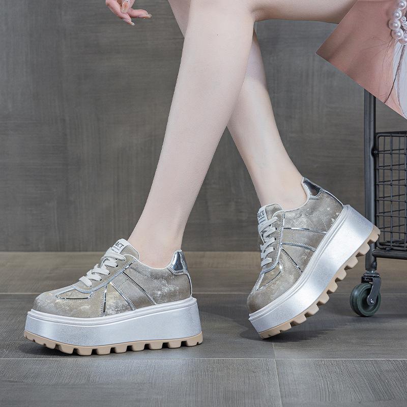 

2 Кожаные туфли-маффины весна новая завышенная 7 модных брендов универсальные спортивные 34