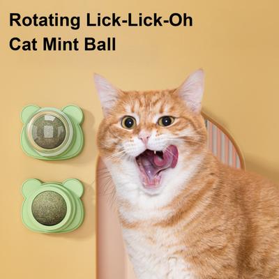 Catnip Ball Toy Cats 360-Degree Rotating Catnip Ball Safe Kitten Chew Toy for Cats Lick Dental Health Encourages Active Play