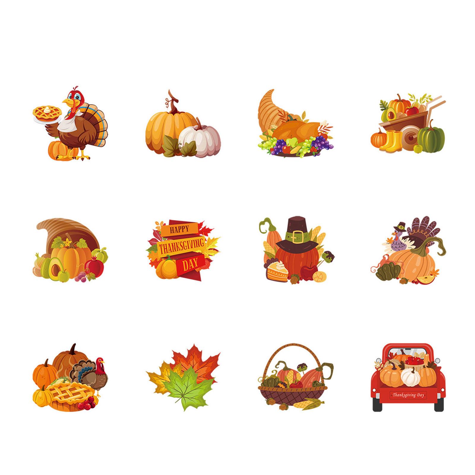 

Pack of 12pcs Colorful Fall Cake Toppers Party Decor Cupcake Insert Flags for Thanksgiving Autumn Party Decorations 12PCS