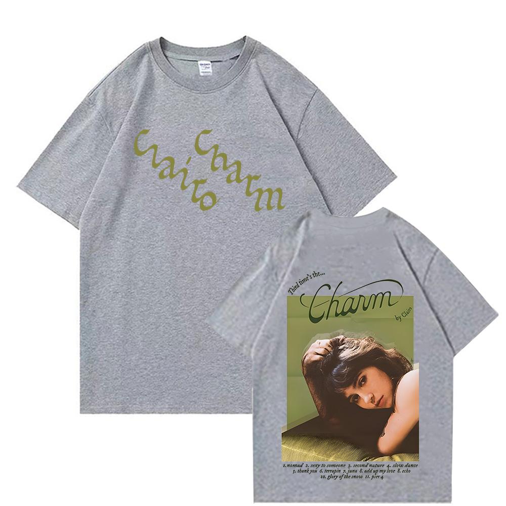 

Clairo Charm Cotton T-shirts Arajuku HipHop Oversized Unisex Tees Popular Music Fans Gift Clothing Summer Short Sleeve T Shirt 2XL