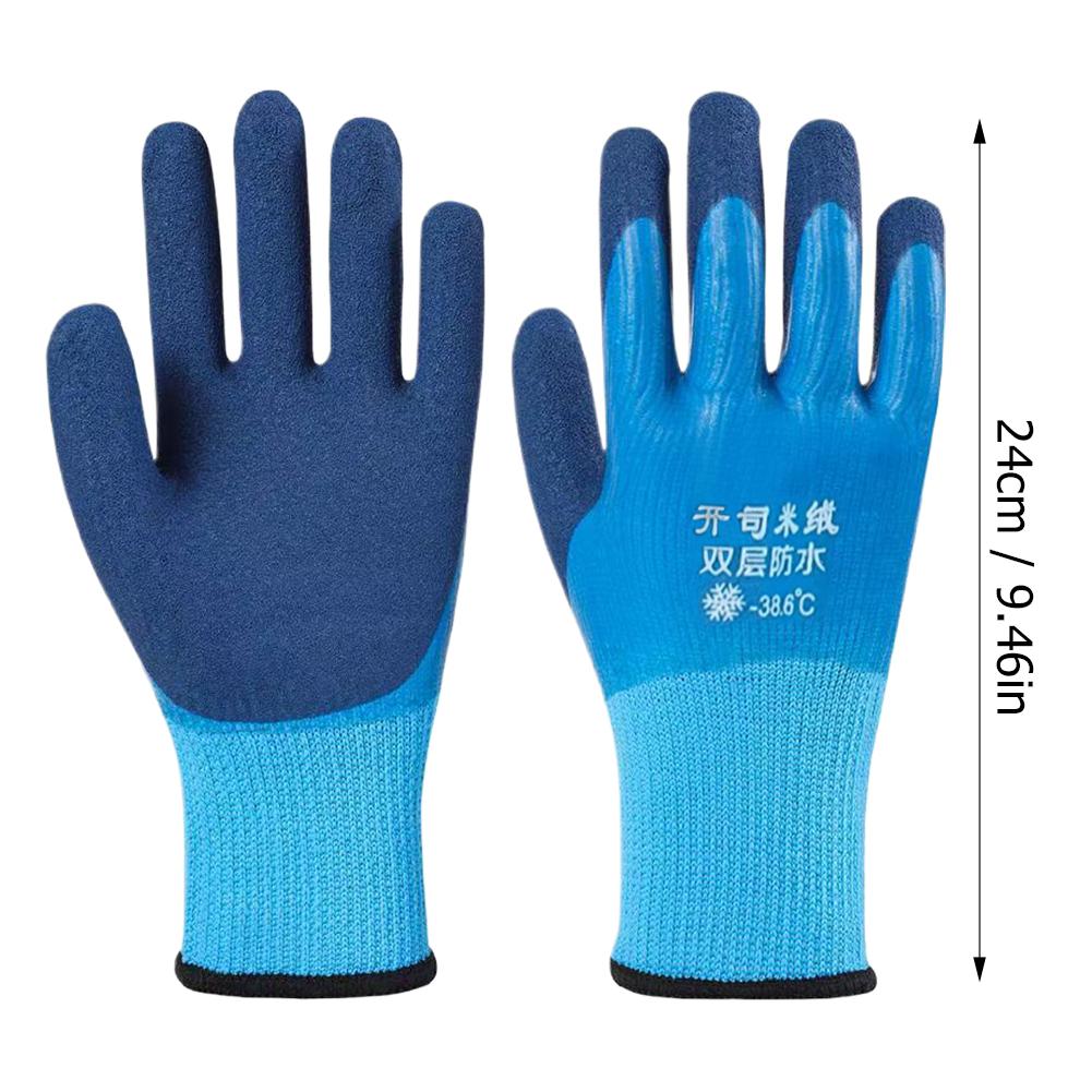 Thermal Fishing Gloves Two-Ply Thermal Lining Fully Coated Waterproof For Cold Weather Salt & Fresh Water For Kids