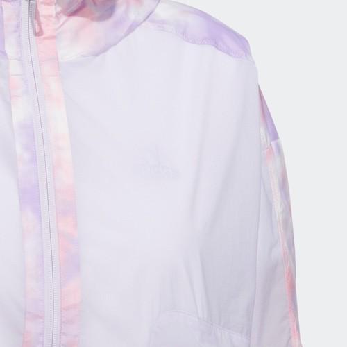 adidas Tie-Dye Colorblock Sports Hoodie Jacket Women’s Light Purple