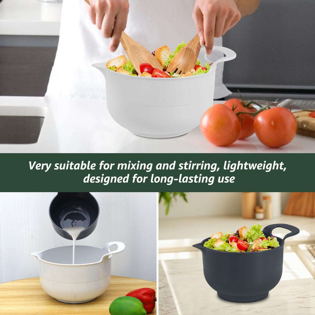 4Pcs Plastic Mixing Bowl Set Reusable Plastic Nesting Mixing Bowl Multifunctional Nesting Container for Kitchen Cooking Baking