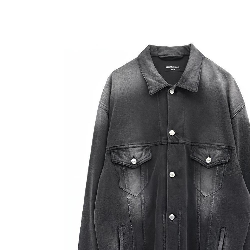 Balenciaga Denim Jacket Loose Fit Men's Black 662772TKVG51000