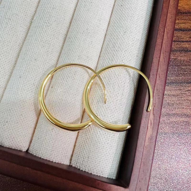 C-Shaped Geometric Hoop Earrings for Women - Minimalist, Elegant, and Versatile