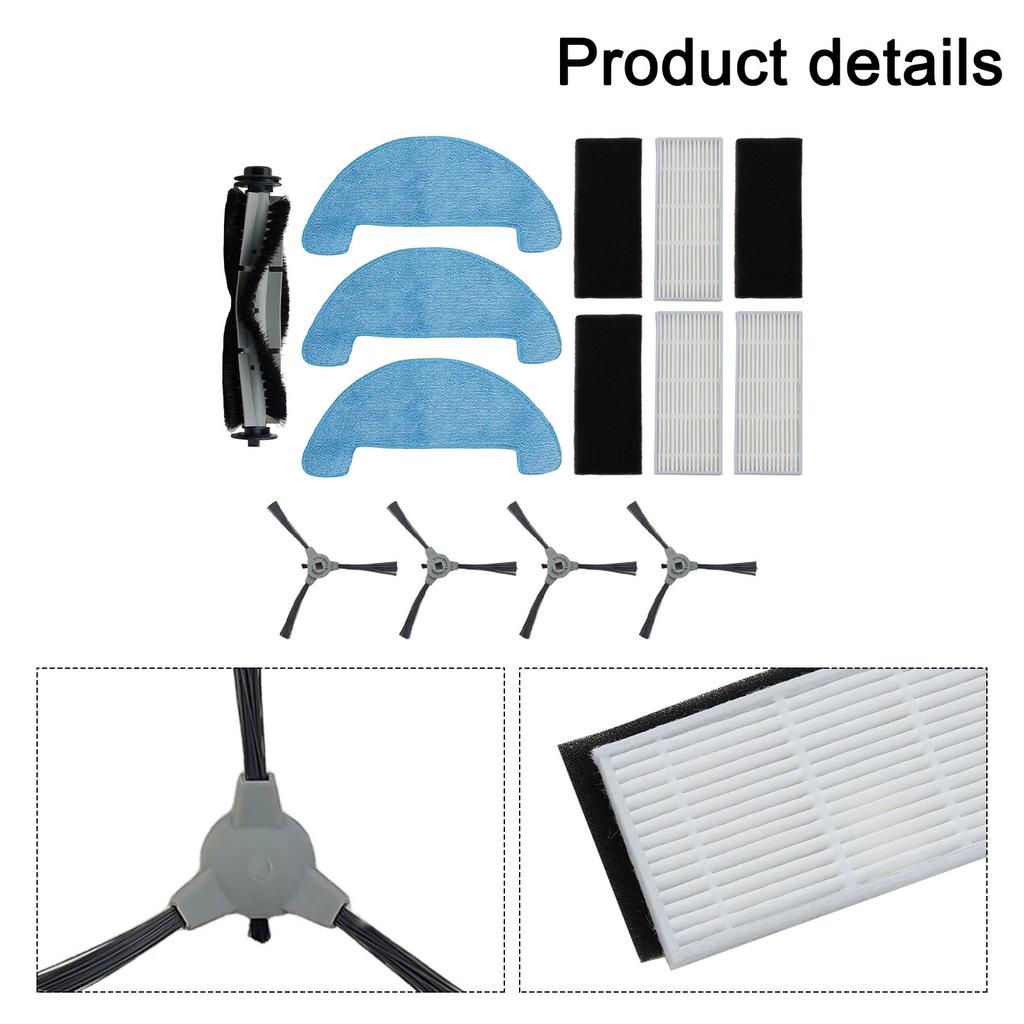1 Set For Venga For VG Rvc 3000 And  For VG Rvc 3000 BS Side Rolling Brush Mop Cloths Filter Vacuum Cleaner Spare To Replace