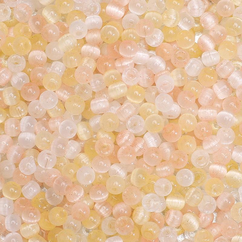 Mărgele de sticlă ochi de pisică jeleu 4mm, mărgele mici, mărgele libere, accesorii DIY lucrate manual, mărgele pentru înșirat manual, mărgele rotunde, lanț pentru telefonul mobil, mărgele rotunde, culoare încântătoare