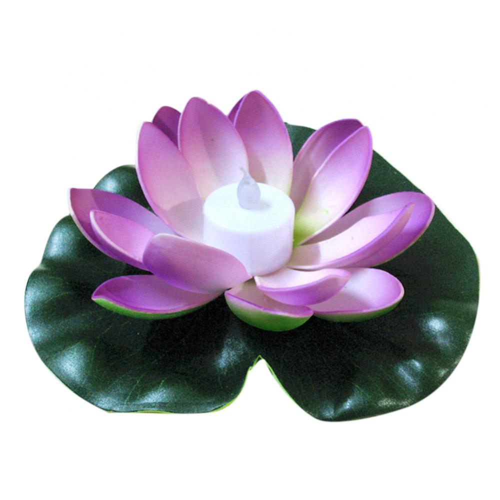 LED Light Simulation Lotus Garden Decoration Floating Lotus Flower Floral Lamp Floating Lotus Light Water Lily Fake Plant